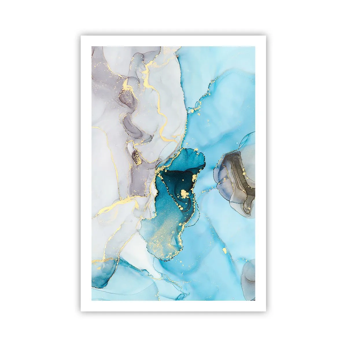 Póster - Un estudio del encuentro entre el gris y el turquesa - 61x91 cm