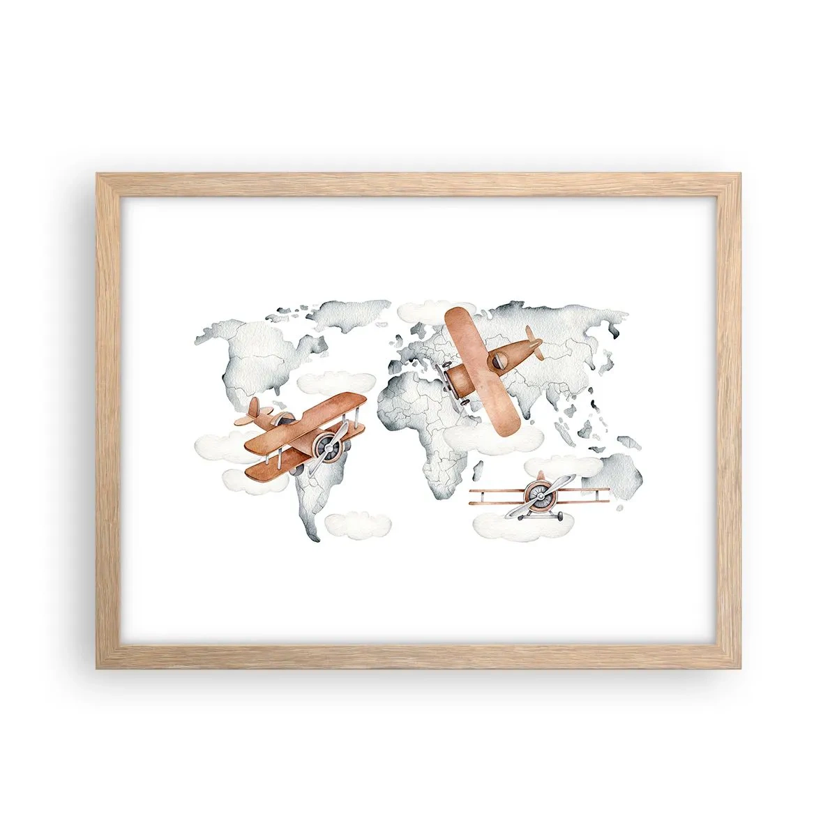 Póster en marco roble claro - Con espíritu pionero - 40x30 cm