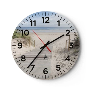 Reloj de pared - Reloj de vidrio - Hasta el horizonte - 40x40 cm