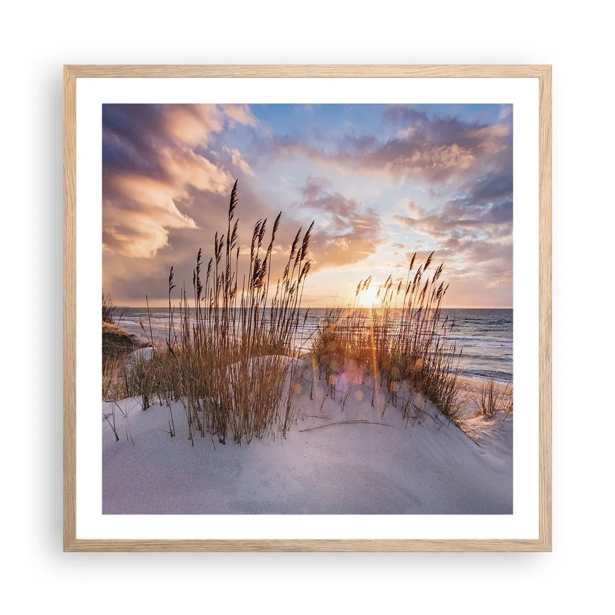 Póster en marco roble claro - Adiós al sol y al viento - 60x60 cm