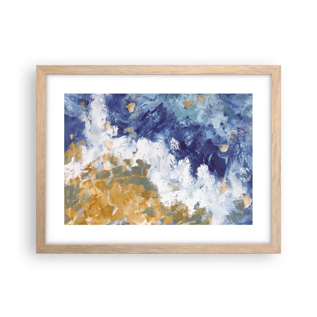 Póster en marco roble claro - Danza de los elementos - 40x30 cm