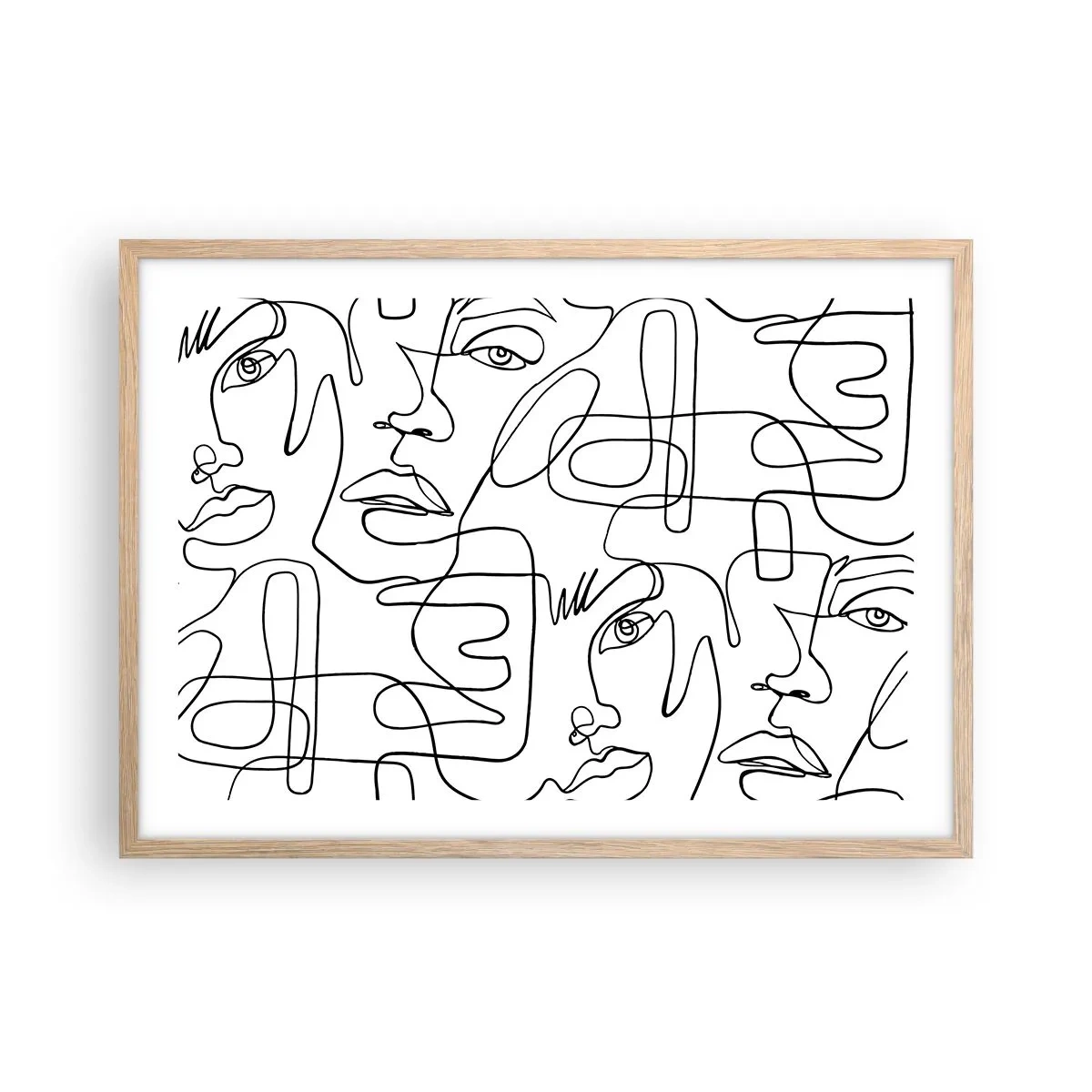 Póster en marco roble claro - Entre emociones enredadas - 70x50 cm