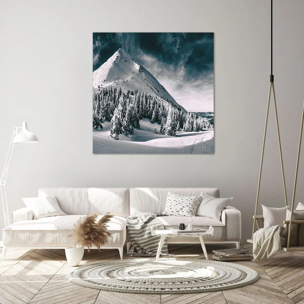 Cuadro sobre lienzo - Impresión de Imagen - Tierra de nieve y hielo - 70x70 cm