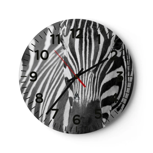 Reloj de pared - Reloj de vidrio - El mundo es blanco y negro - 40x40 cm