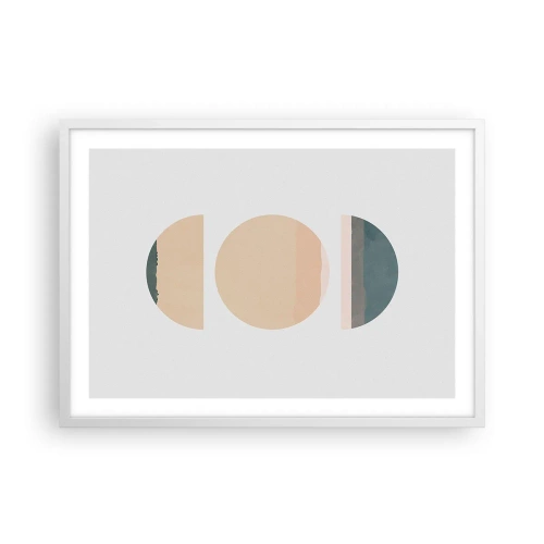 Póster en marco blanco - Círculo tras círculo - 70x50 cm