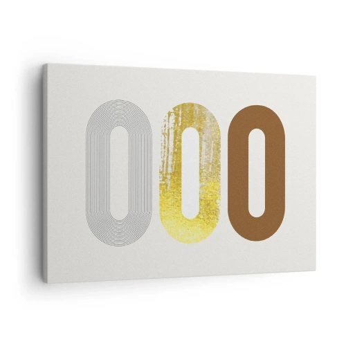Cuadro sobre lienzo - Impresión de Imagen - Motivo abstracto de tres formas geométricas - 70x50cm - ¡Ooo! - Decoración de pared moderna para salón y dormitorio ARTTOR