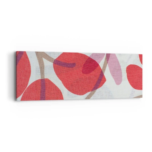 Cuadro sobre lienzo - Impresión de Imagen - Composición floral en rosa - 90x30 cm