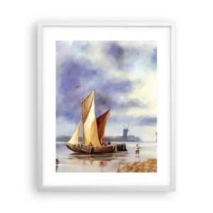 Póster en marco blanco - El regreso de los marineros - 40x50 cm