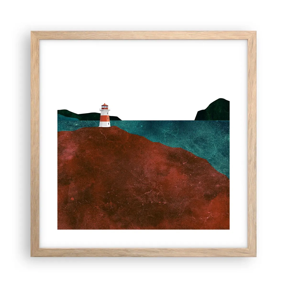 Póster en marco roble claro - Mirando al mar - 40x40 cm