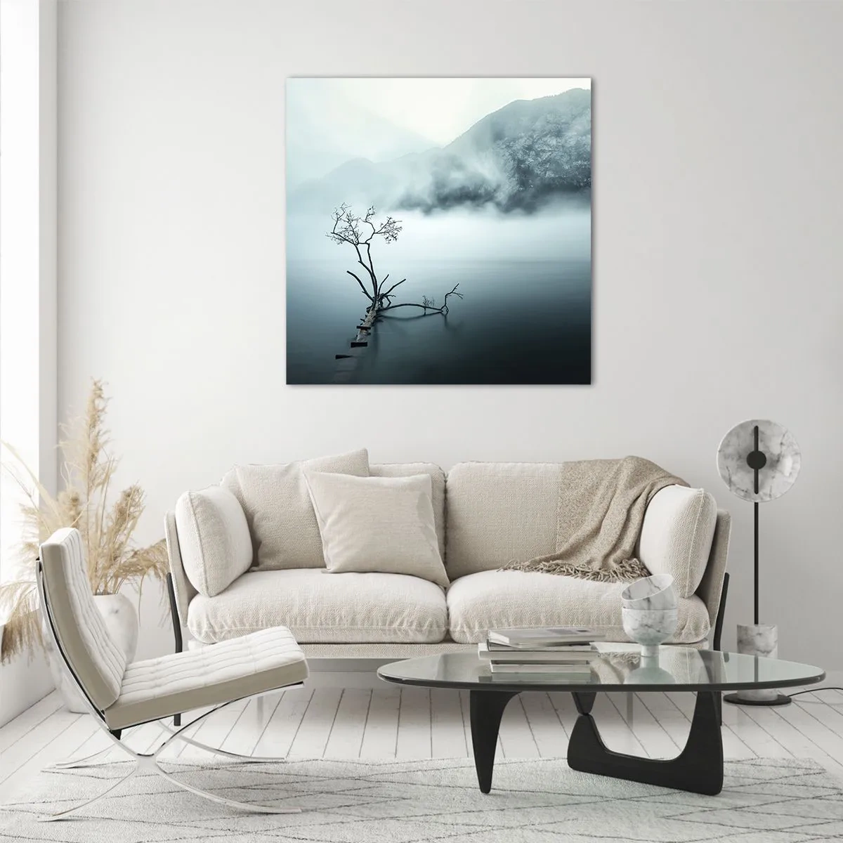 Cuadro sobre vidrio - Impresiones sobre Vidrio - Fuera del agua y de la niebla - 30x30 cm