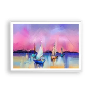 Póster en marco blanco - Dirección alta mar - 100x70 cm