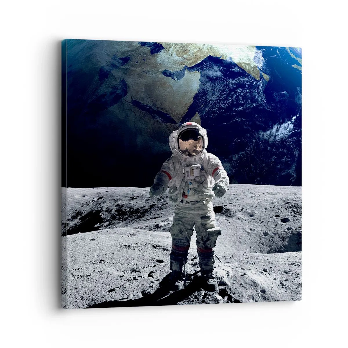 Cuadro sobre lienzo - Impresión de Imagen - Saludos desde la Luna - 30x30 cm