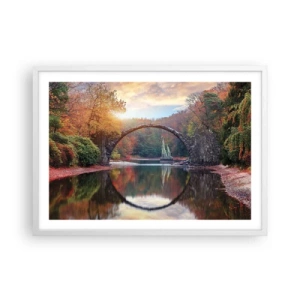 Póster en marco blanco - Al otro lado del espejo - 70x50 cm