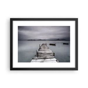 Póster en marco negro - Mañana partimos - 40x30 cm