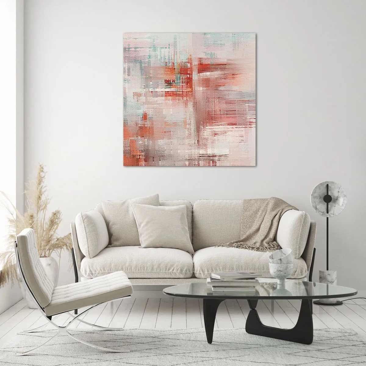 Cuadro sobre vidrio - Impresiones sobre Vidrio - Niebla rosa - 70x70 cm