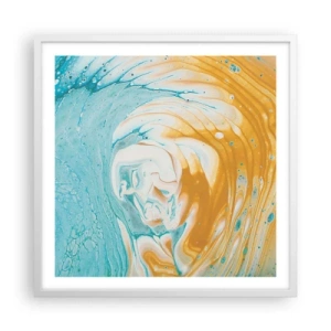 Póster en marco blanco - Remolino pastel - 60x60 cm