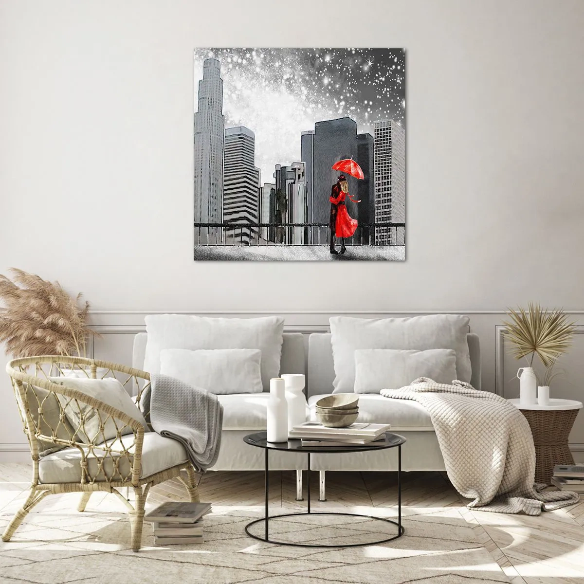 Cuadro sobre vidrio - Impresiones sobre Vidrio - Amor en la jungla urbana - 50x50 cm