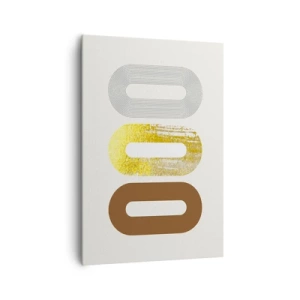 Cuadro sobre lienzo - Impresión de Imagen - Motivo abstracto de tres formas geométricas - 70x100cm - ¡Ooo! - Decoración de pared moderna para salón y dormitorio ARTTOR