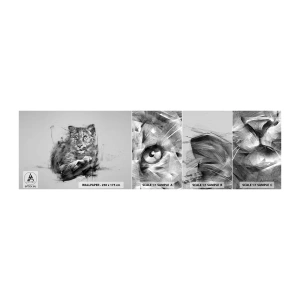 Muestra de fotomural autoadhesivo Deluxe Sticker - Sí, estoy escuchando - Pantera, animales, gato salvaje - 100x30 cm