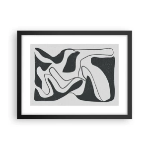Póster en marco negro - Juego abstracto en un laberinto - 40x30 cm