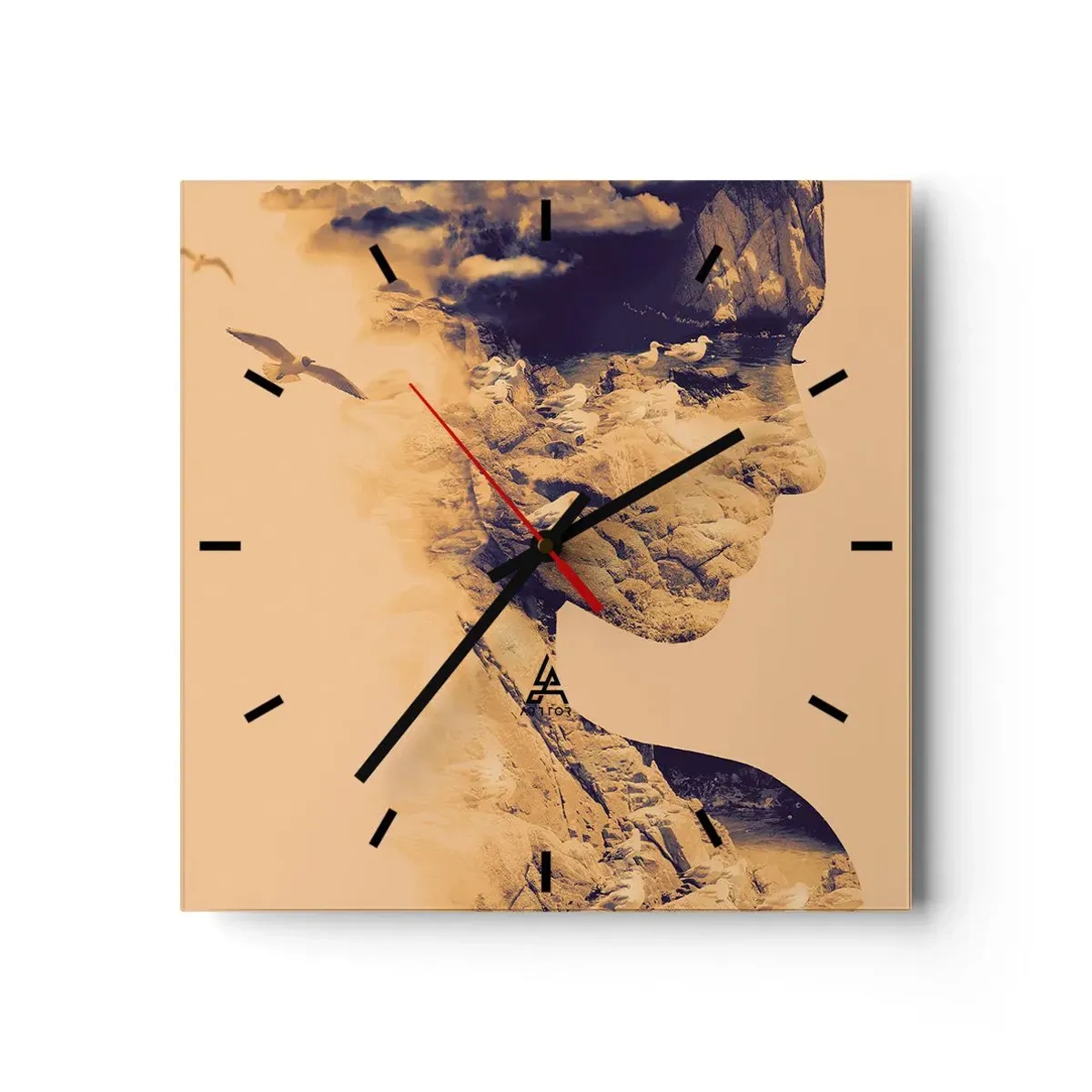 Reloj de pared - Reloj de vidrio - Hermosa por naturaleza - 40x40 cm