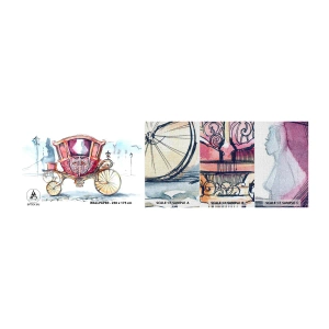 Muestra de fotomural Premium Canvas - ¿A la boda o al baile? - Para niños, Carro, Viaje - 100x30 cm