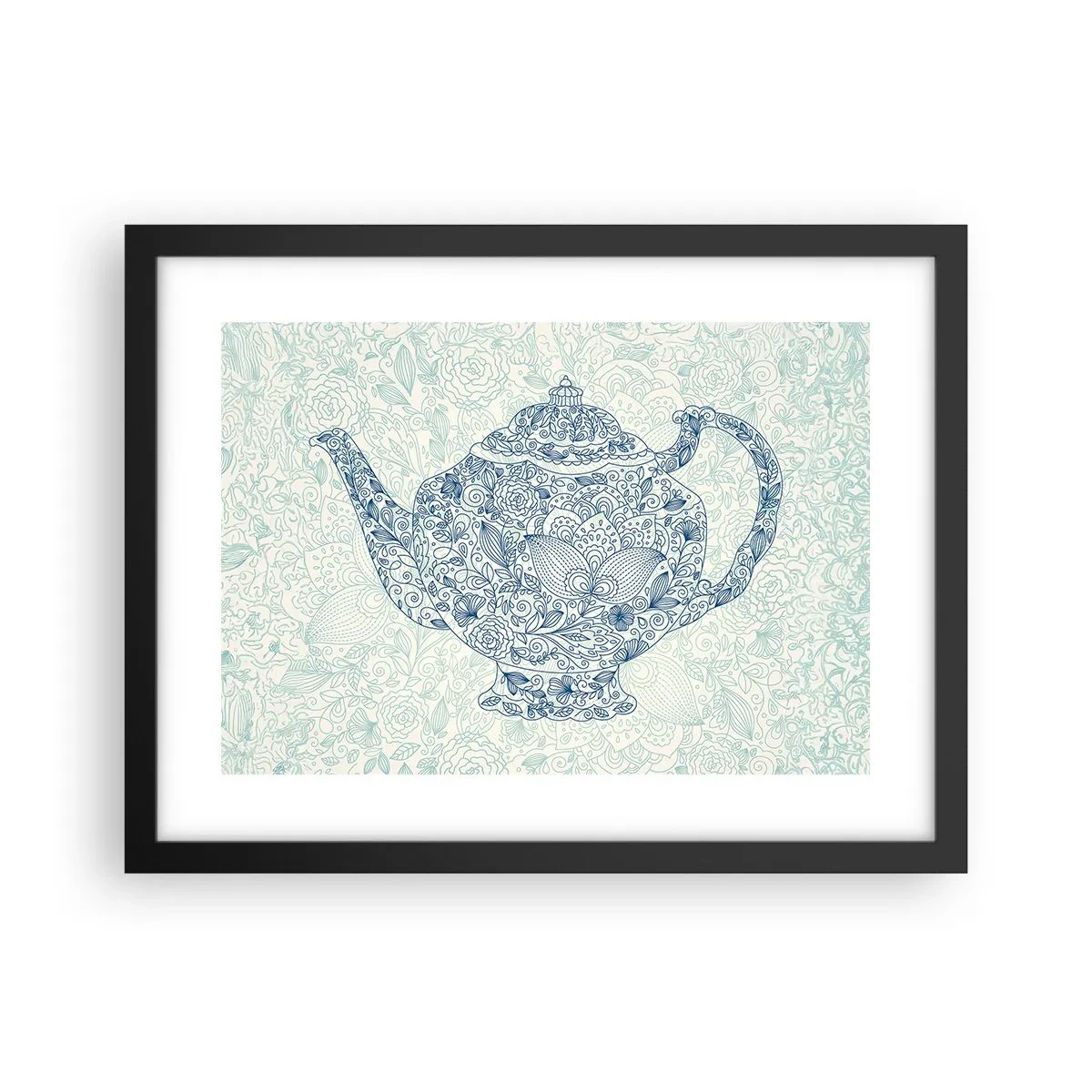Póster en marco negro - El encanto del té - 40x30 cm