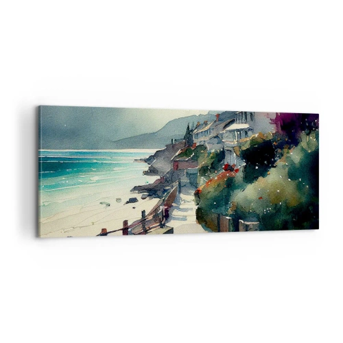 Cuadro sobre lienzo - Impresión de Imagen - Ciudad mediterránea - 100x40 cm