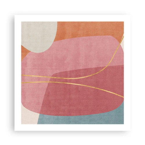 Póster - Composición en pastel con hilos de oro - 60x60 cm