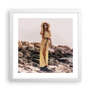 Póster en marco blanco - La magia de las piedras - 40x40 cm