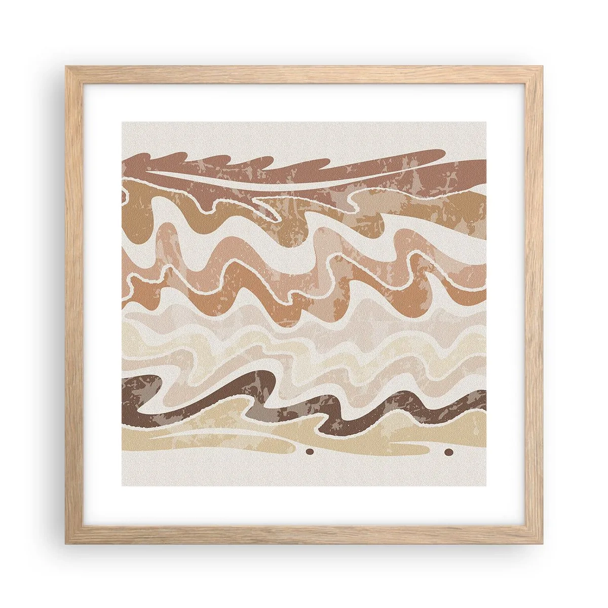 Póster en marco roble claro - Buena energía - buenas emociones - 40x40 cm