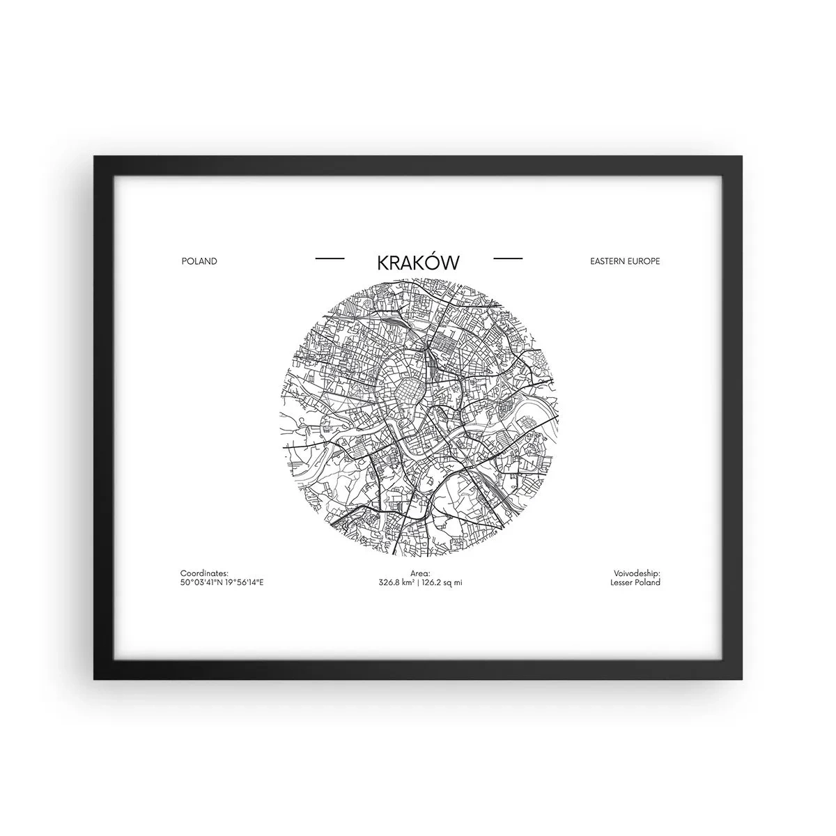 Póster en marco negro - Anatomía de Cracovia - 50x40 cm