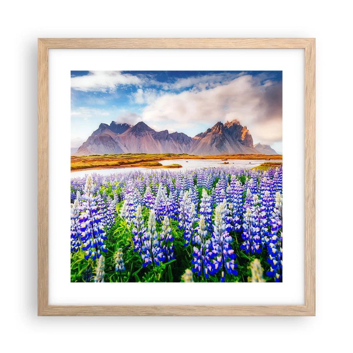 Póster en marco roble claro - La fuerza y la severidad junto a la dulzura - 40x40 cm