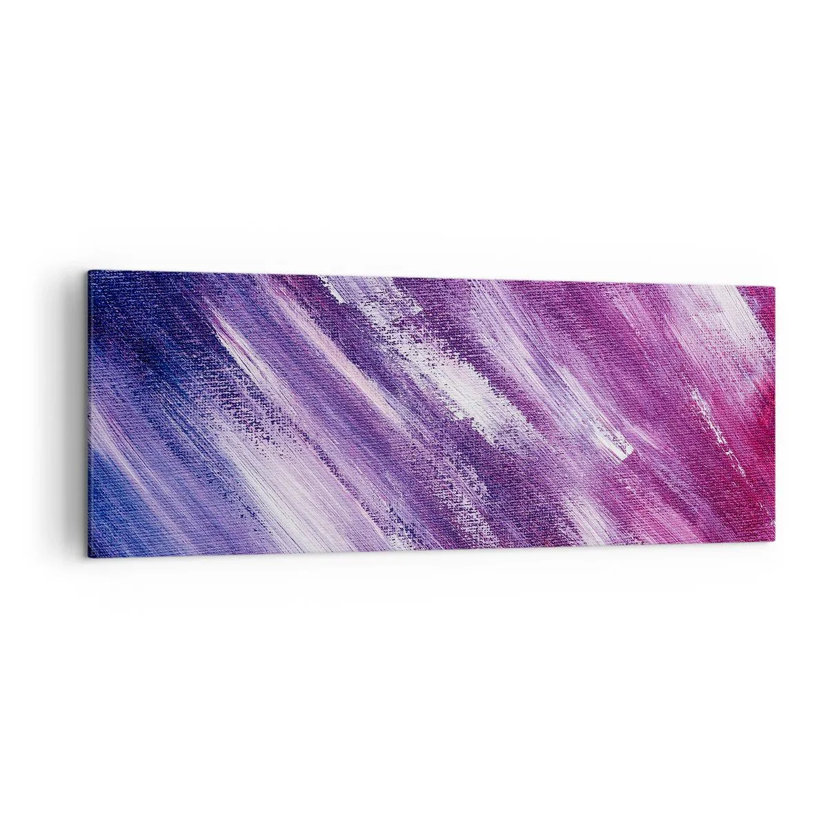 Cuadro sobre lienzo - Impresión de Imagen - Pinceladas abstractas en tonos morados y rosas - 140x50cm - Cuando sopla el viento del sol - Decoración de pared moderna para salón y dormitorio ARTTOR