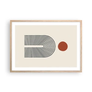 Póster en marco roble claro - Magnetismo de formas y colores - 70x50 cm