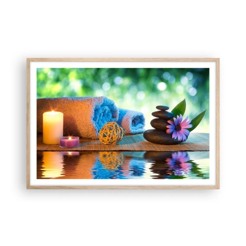 Póster en marco roble claro - Tiempo para el cuerpo - 91x61 cm