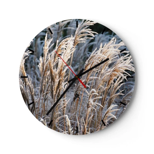 Reloj de pared - Reloj de vidrio - Campos y campos - 40x40 cm
