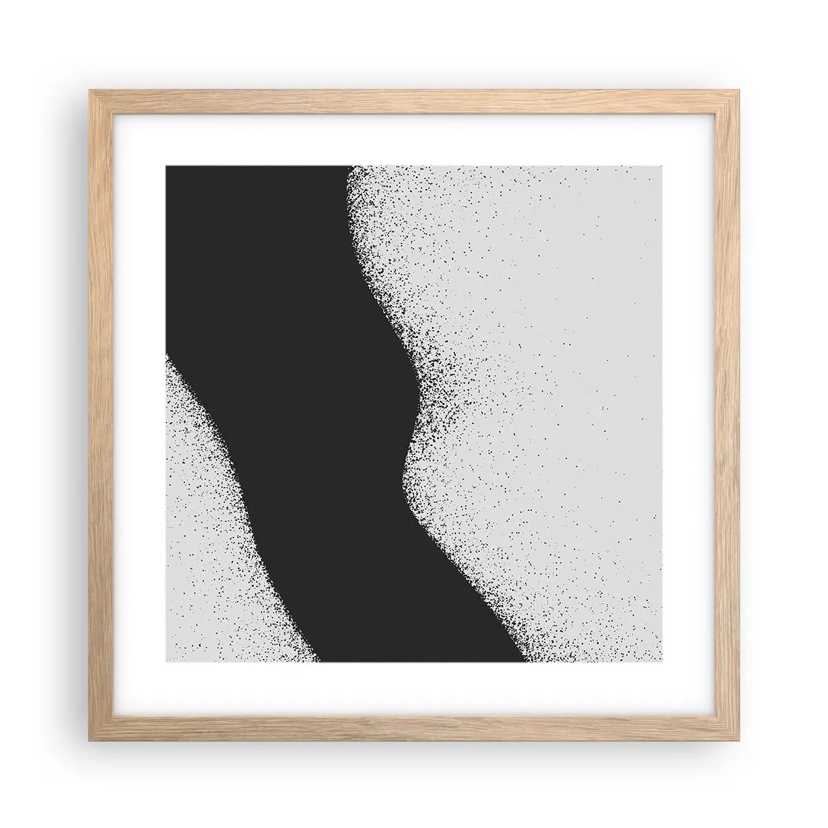 Póster en marco roble claro - Equilibrio suave - 40x40 cm