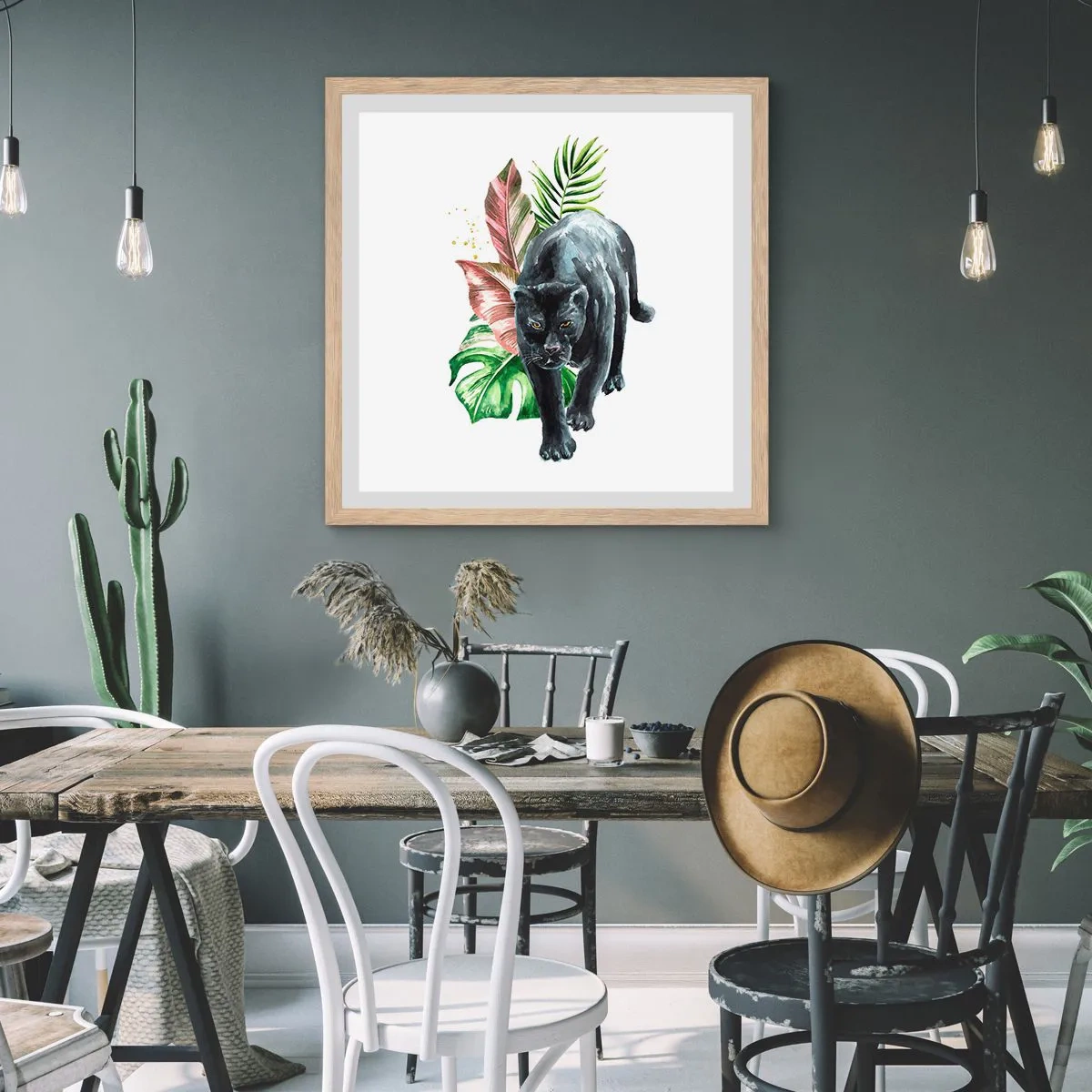 Póster en marco roble claro - Salvaje de corazón - 60x60 cm