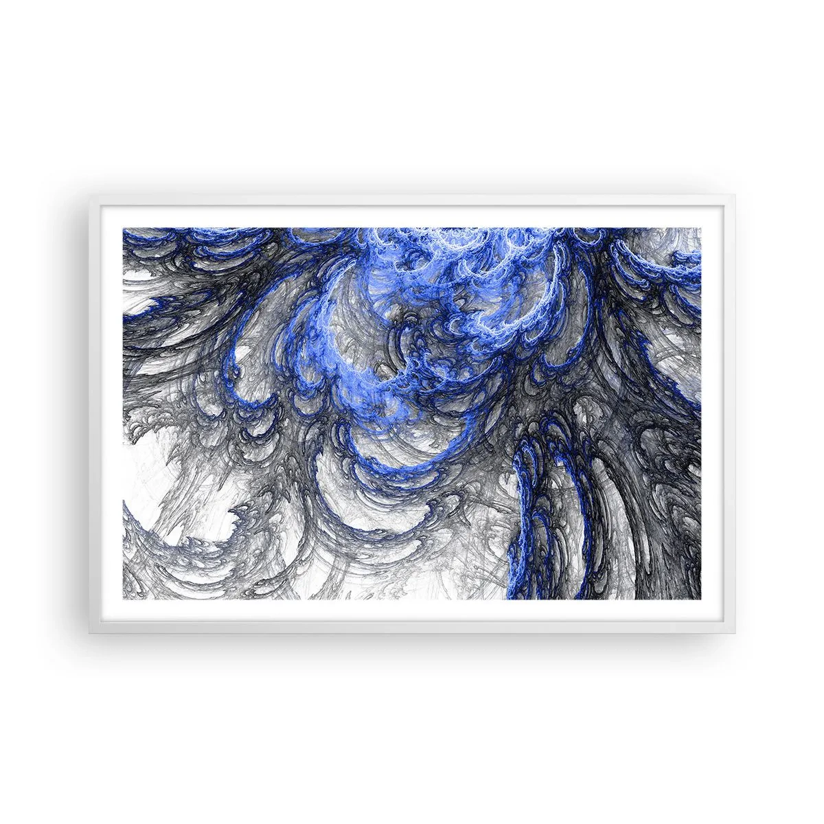 Póster en marco blanco - El nacimiento de una ola - 91x61 cm