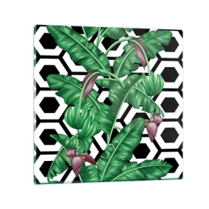 Cuadro sobre vidrio - Impresiones sobre Vidrio - Composición simétrica de la naturaleza - 40x40 cm