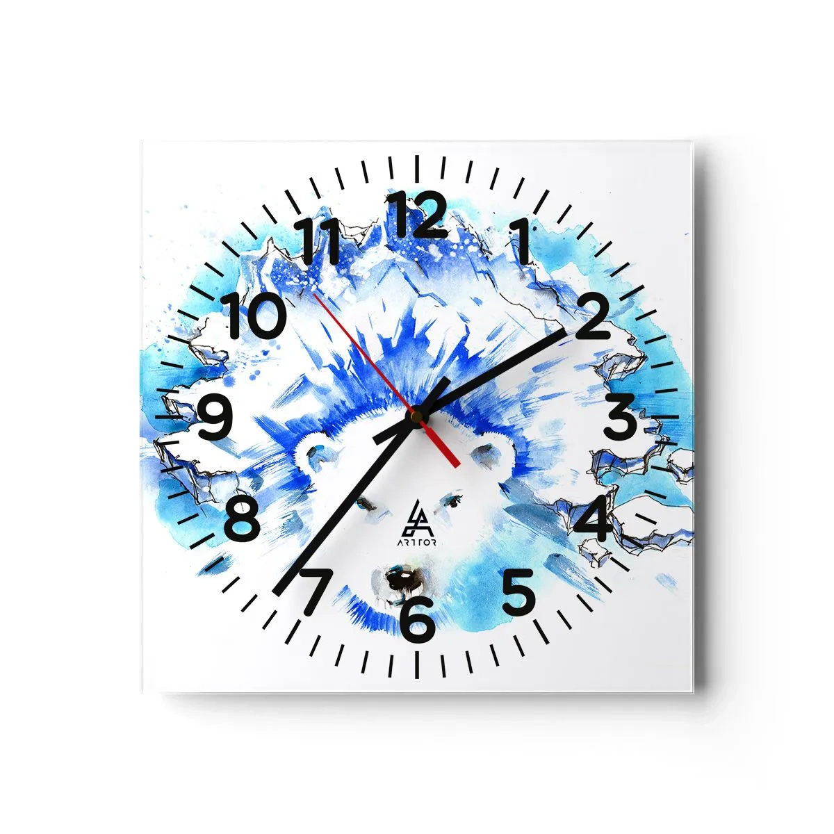 Reloj de pared - Reloj de vidrio - El rey del Ártico con una corona de hielo - 40x40 cm