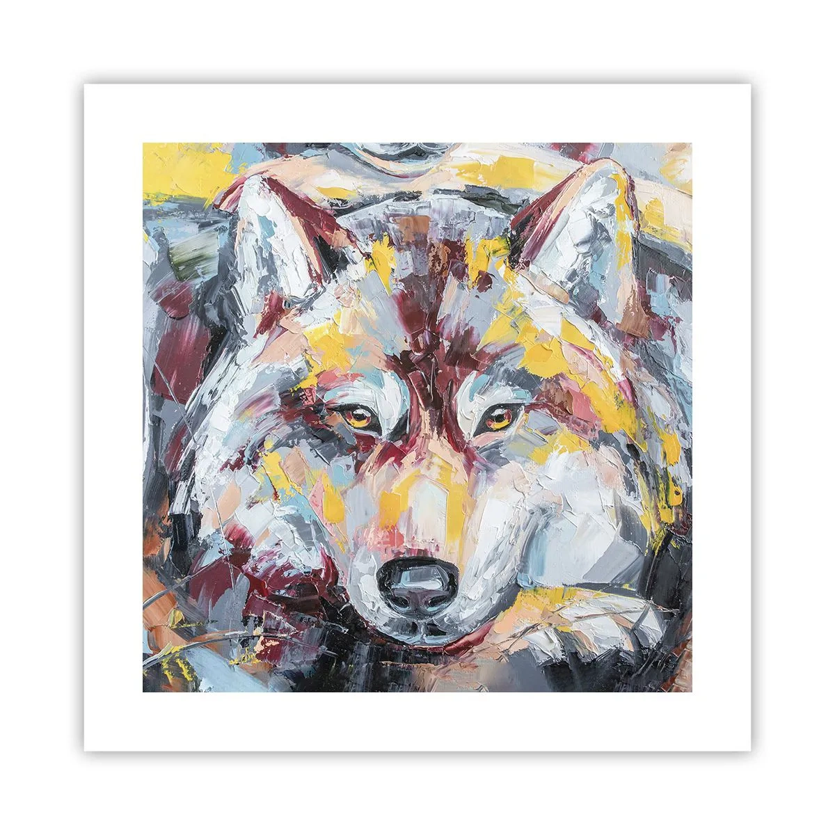 Póster - Pinceladas de lobo - 40x40 cm