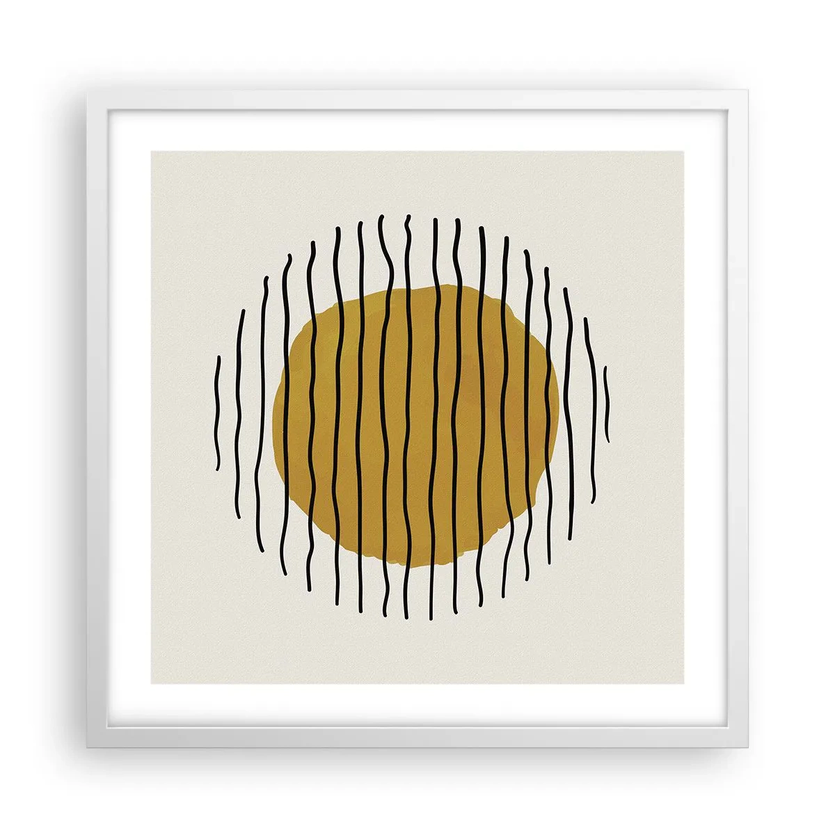 Póster en marco blanco - Abstracción cálida - 50x50 cm