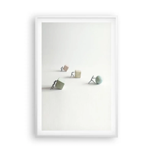 Póster en marco blanco - El avance de la geometría - 61x91 cm