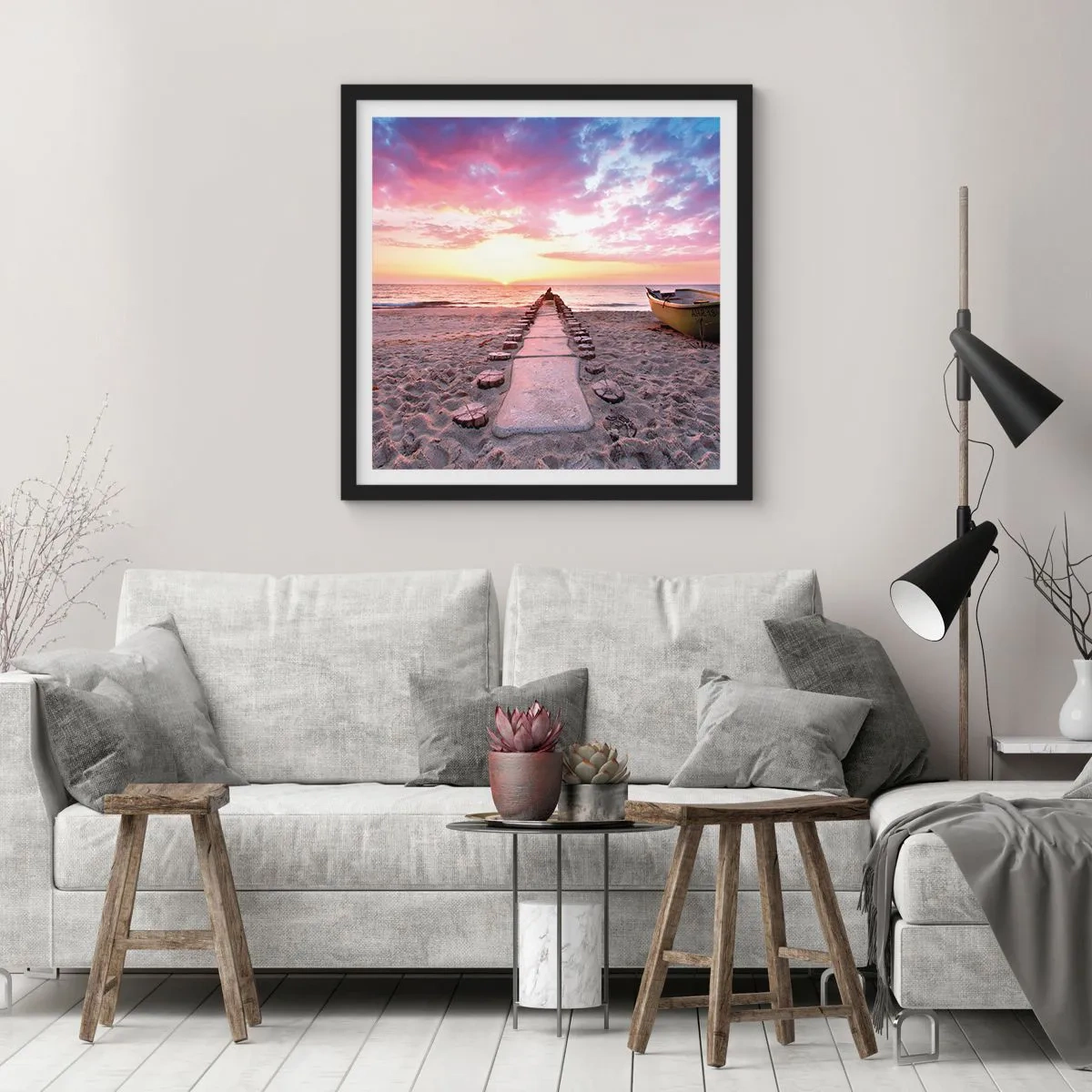 Póster en marco negro - Un momento de profunda experiencia - 30x30 cm