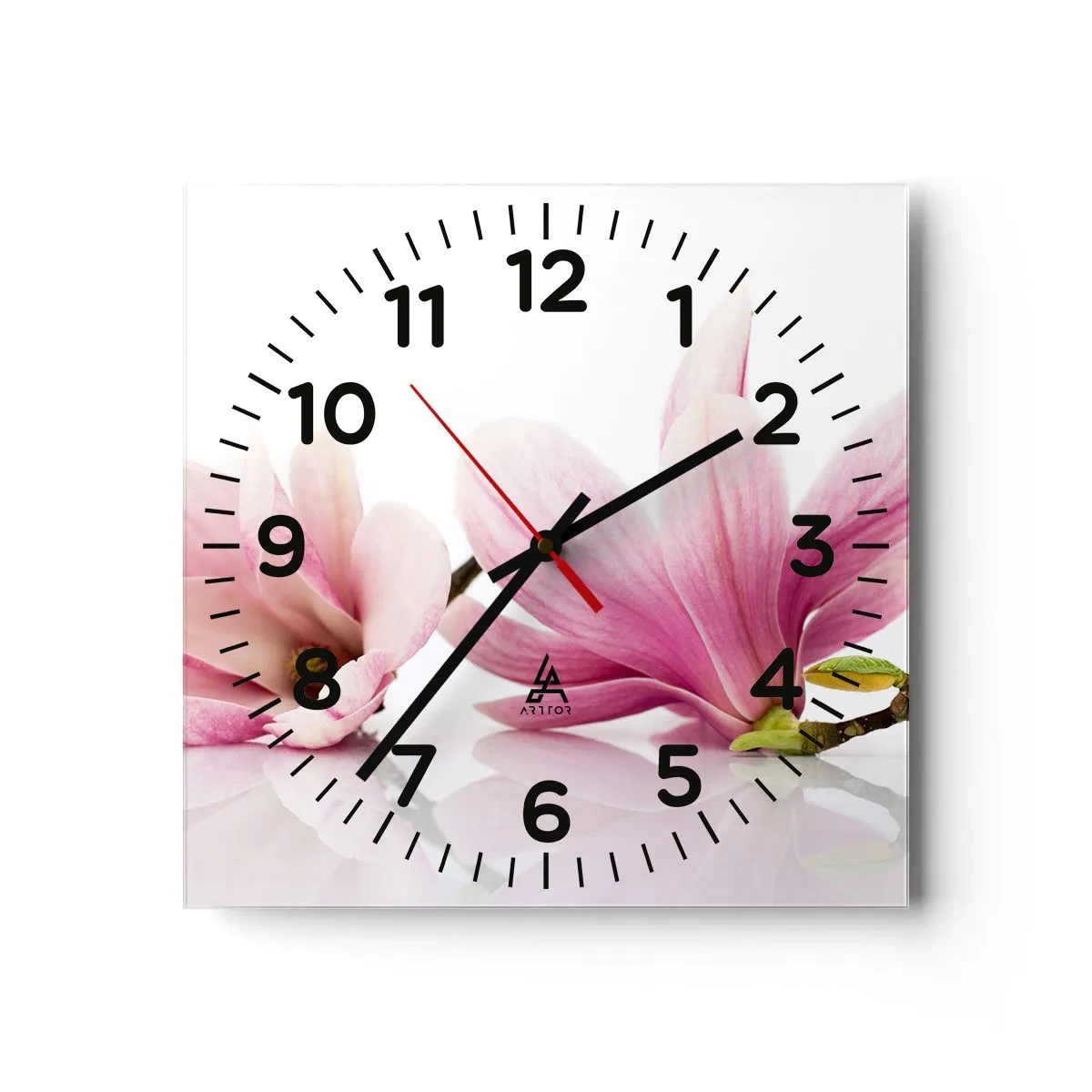 Reloj de pared - Reloj de vidrio - Suave como un soplo de primavera - 40x40 cm