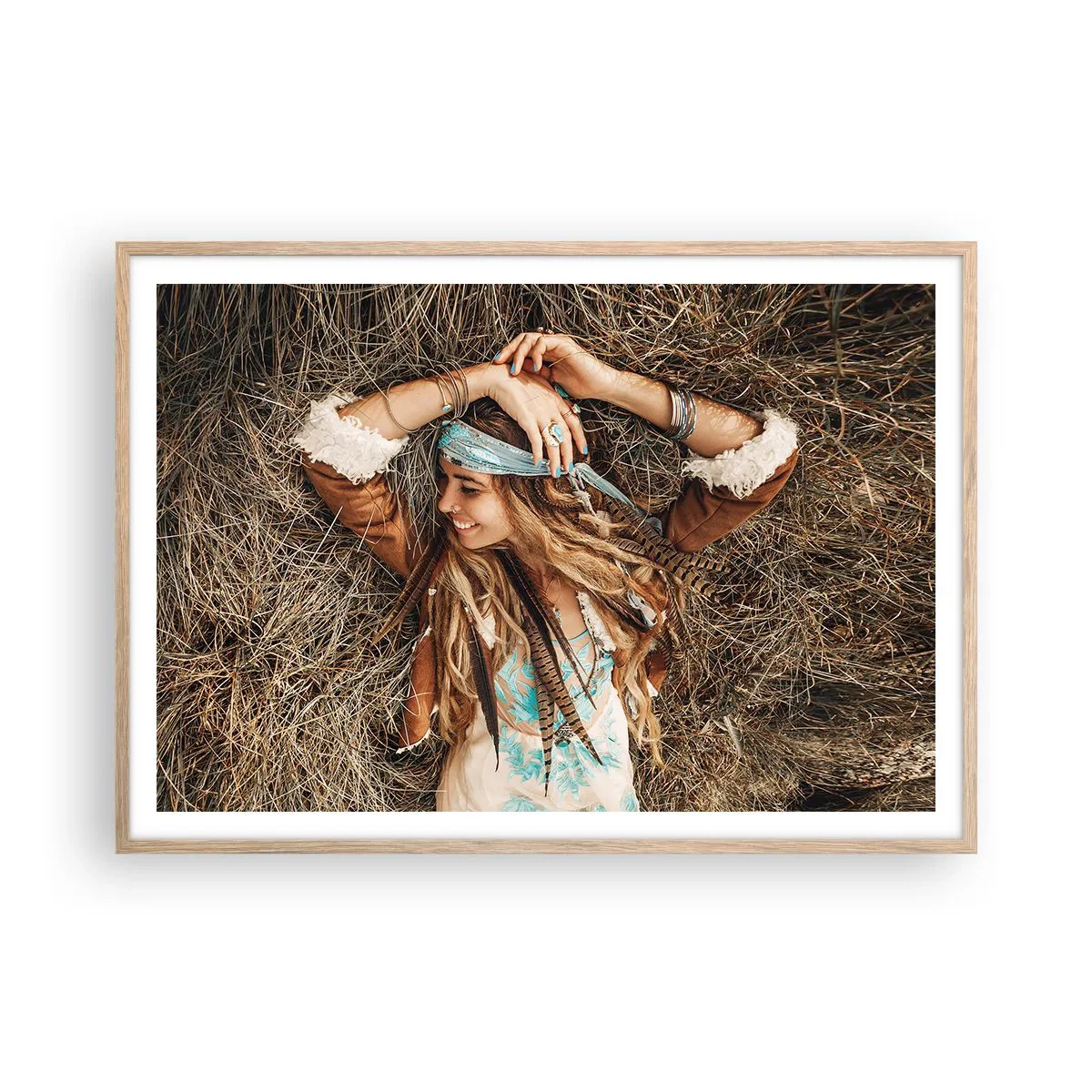Póster en marco roble claro - El verano del amor - 100x70 cm