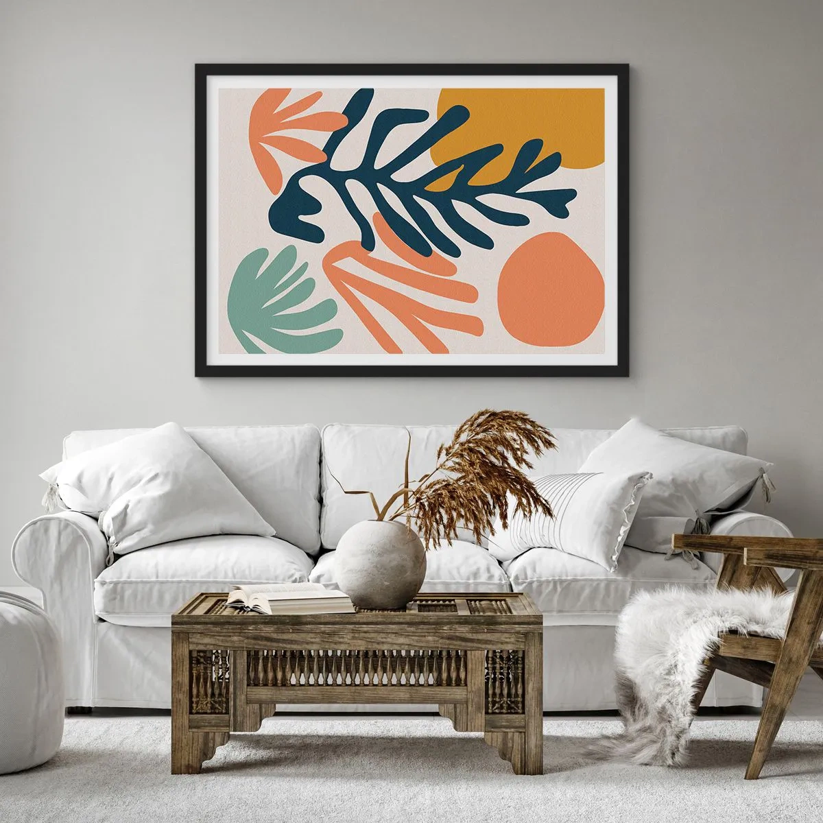 Póster en marco negro - Mares de coral - 91x61 cm