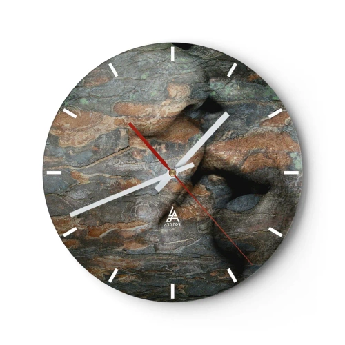 Reloj de pared - Reloj de vidrio - Primer plano de la textura de madera natural - 30x30cm - Juntos para siempre - Decoración de pared moderna para salón, cocina y dormitorio ARTTOR